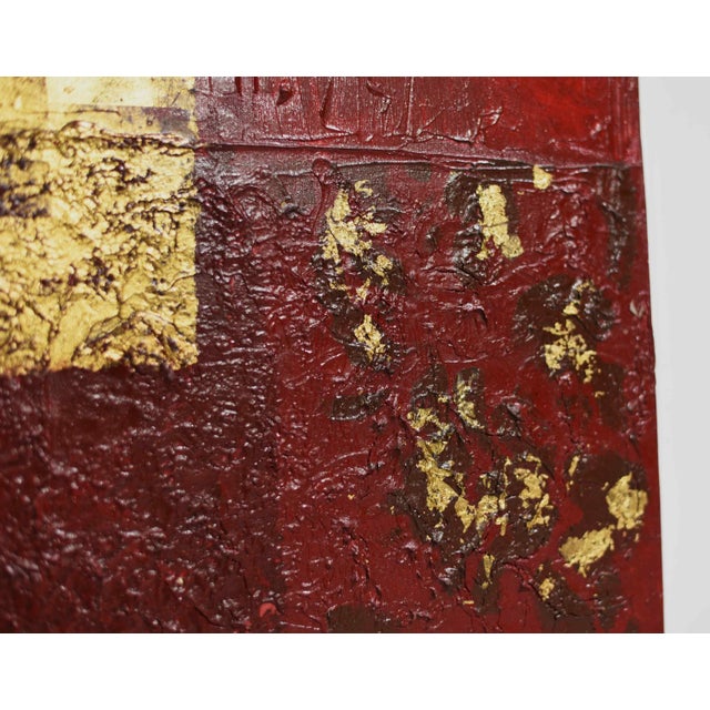 Contemporary Abstract Geometric Oil Painting With Gold Leaf For Sale In Chicago - Image 6 of 9
