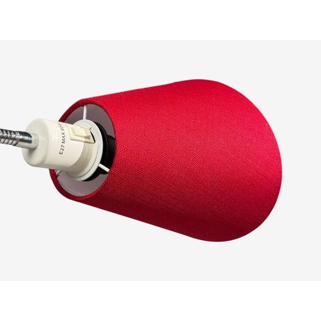 Metal Ah Belysing, Floor Lamp, White Lacquered Metal, Red Fabric, Sweden, 2000s For Sale - Image 7 of 11
