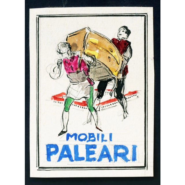 Date: 1920s Size: 2.5 x 3.5 inches About The Poster: These small gems were in the studio archives of the Mauzan Morzenti...