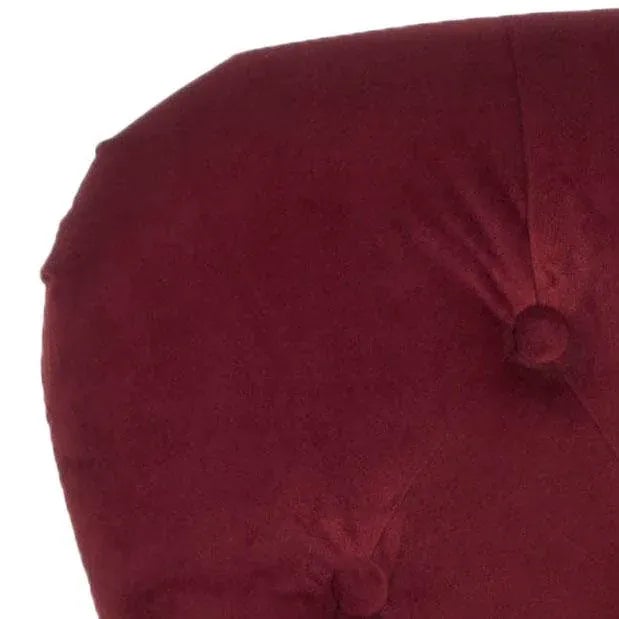 2020s Tufted Armchair, Red Velvet & Java For Sale - Image 5 of 7