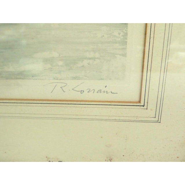 Transitional Early 20th Century René Lorrain (1873-1949) "Chartres Cathedral" Signed Aquatint Etching For Sale - Image 3 of 8