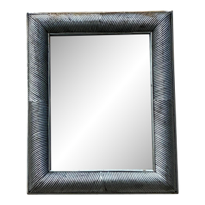 Vintage Coastal Silver Pencil Reed Distressed Mirror