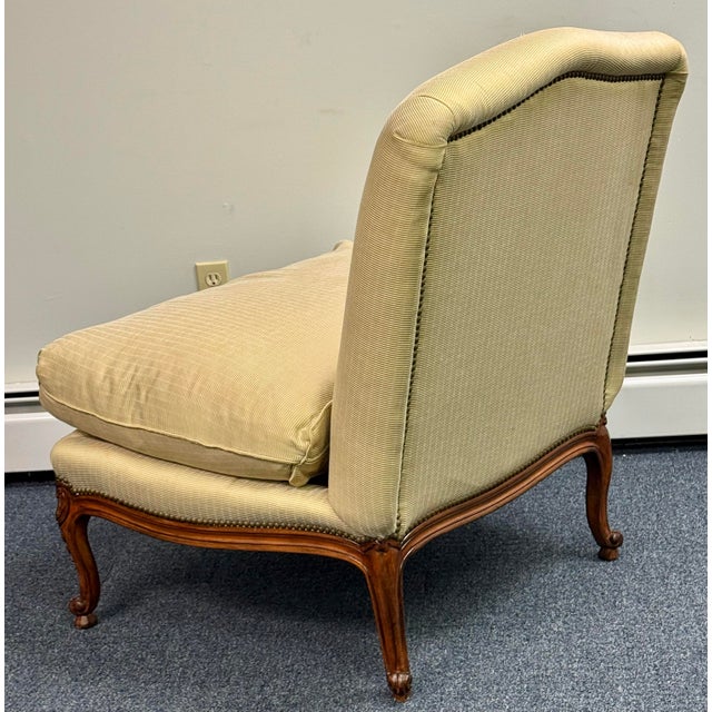 Ralph Lauren Ralph Lauren Carved French Upholstered Slipper Chair For Sale - Image 4 of 12