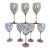 Set of 8 Luminarc Pink Stemmed Wine Glasses Made in France For Sale