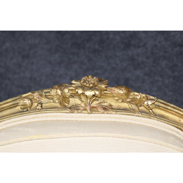 Cream Pair 19th C. French Louis XV Style Giltwood Armchairs For Sale - Image 8 of 17