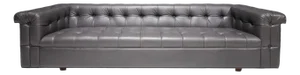 Edward Wormley for Dunbar Party Sofa Model 5407 in Dark Gray Leather