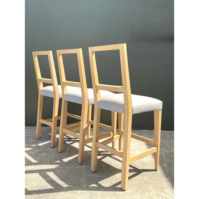 Vintage Niedermaier Pebble Leather Barstools - Set of 3 For Sale In West Palm - Image 6 of 11