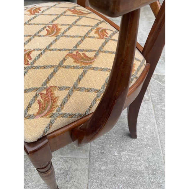 Antique Rustic Office Chair in Cherrywood and Fabric, 1950s For Sale - Image 17 of 18