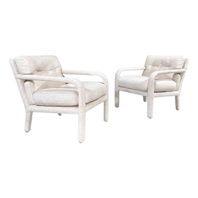 Post Modern Directional Open Arm Lounge Chairs, 1980 For Sale