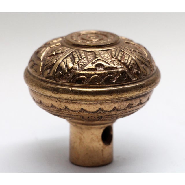 Traditional Corbin Polished Bronze Vernacular Door Knob For Sale - Image 3 of 4