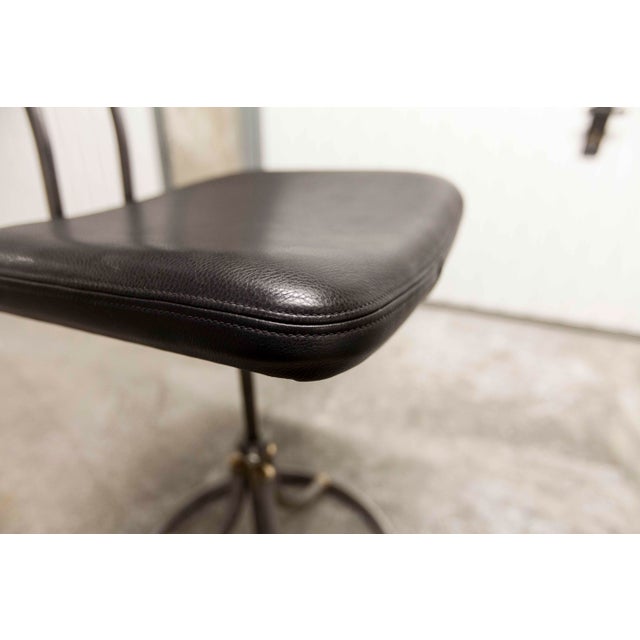 French Army Swivel Office Chair in Leather, 1960s For Sale - Image 14 of 18