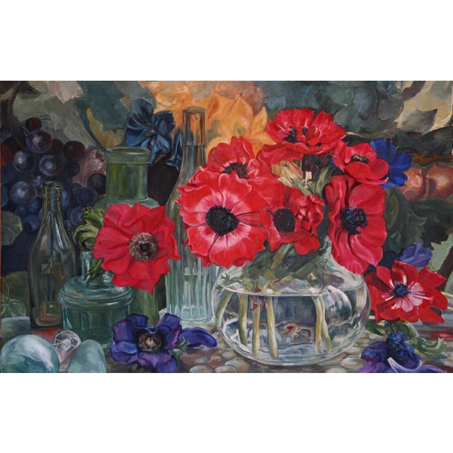 Contemporary o.s. Lusenko "Still Life" Oil Painting For Sale - Image 3 of 4