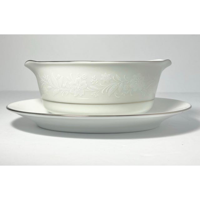 Contemporary 1980s Noritake “Ranier” 3-Piece Bone China Dinnerware Serving Hostess Set For Sale - Image 3 of 10