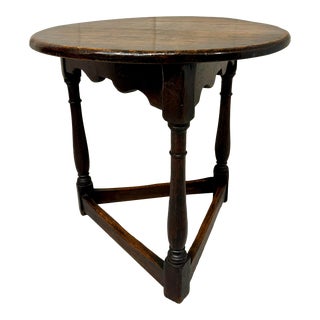 19th Century English Oak Cricket Table For Sale