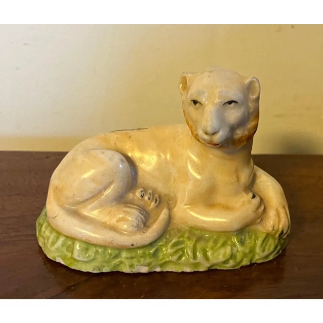 Antique Early 19th Century English Porcelain Figure of a Lion For Sale - Image 11 of 13