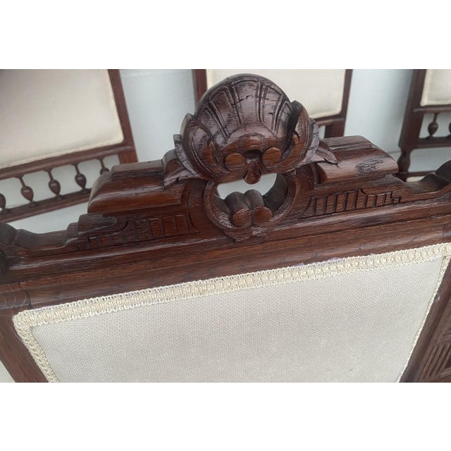 Antique Oak Extendable Dining Table and Chairs, 1900-1930, Set of 9 For Sale - Image 14 of 18