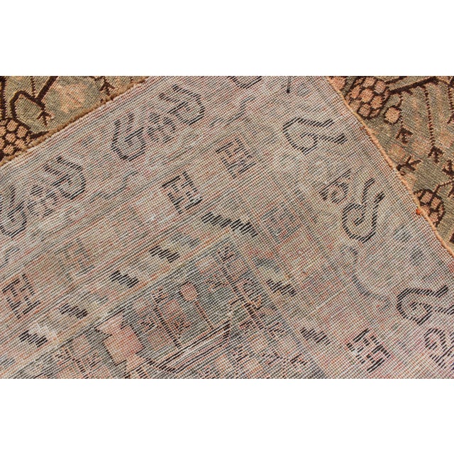 Beige Antique Khotan Rug Featuring Repeating Lattice Motif in Soft Gray, Warm Beige 5'8 X 11 For Sale - Image 8 of 8