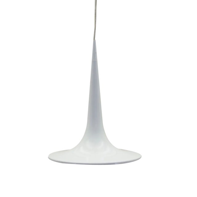 Danish White Pendant Lamp from Frandsen, 1970s For Sale