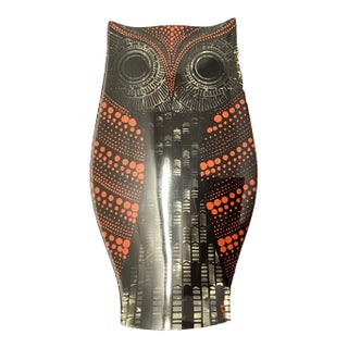 1960s Abraham Palatnik Red & Black Lucite Acrylic Owl Sculpture Op Art For Sale