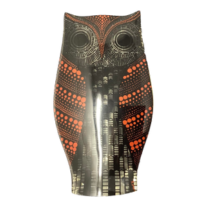 1960s Abraham Palatnik Red & Black Lucite Acrylic Owl Sculpture Op Art