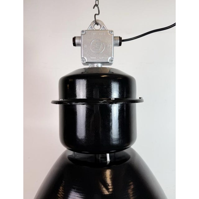 Industrial Large Industrial Black Factory Pendant Lamp from Elektrosvit, 1960s For Sale - Image 3 of 18