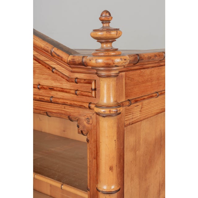 19th Century French Faux Bamboo Vitrine or Wall Cabinet For Sale - Image 9 of 10