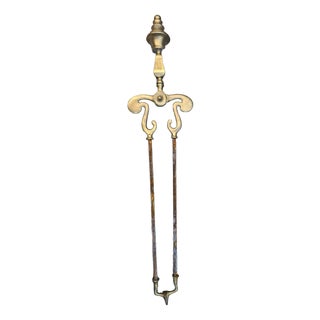 Art Nouveau Brass Tongs for the Fireplace, Stove, 1890s For Sale