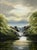 Whispers of the Falls - River Lake Waterfall with Lush Trees by British Artist 1976 For Sale - Image 12 of 14