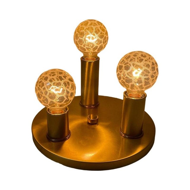 Regency Brass Ceiling Lamp with Patterned Bulbs from Helestra, Germany, 1980s For Sale - Image 9 of 9