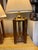 1970’s Hollywood Regency Style Brass and Wood Lamp Pair For Sale - Image 9 of 11