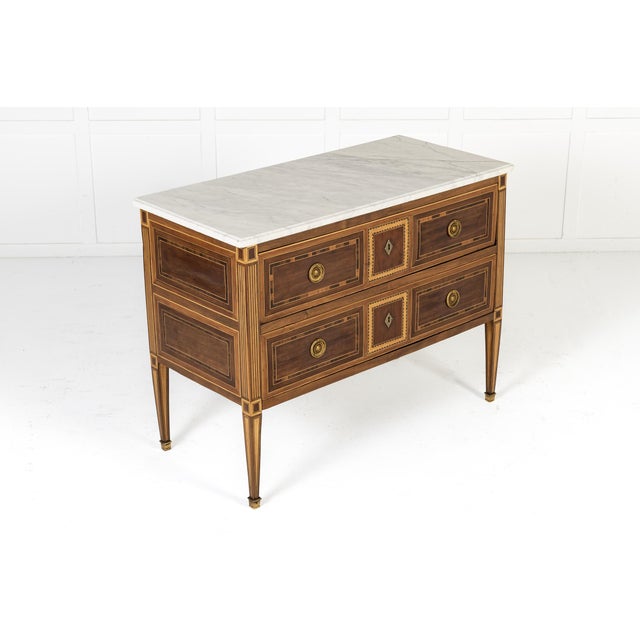 18th Century Italian Neoclassical Inlaid Chest of Drawers, Set of 2 For Sale - Image 6 of 13