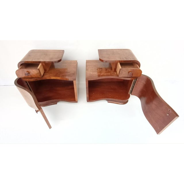 Art Deco Bedside Tables by Jindřich Halabala for Up Závody, 1940s, Set of 2 For Sale - Image 13 of 14