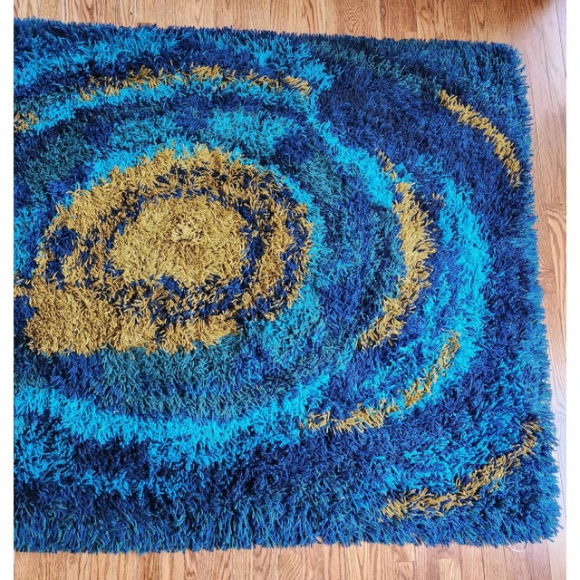 Mid-Century Modern Ege Tæpper Sun Burst Rya Rug For Sale - Image 3 of 9