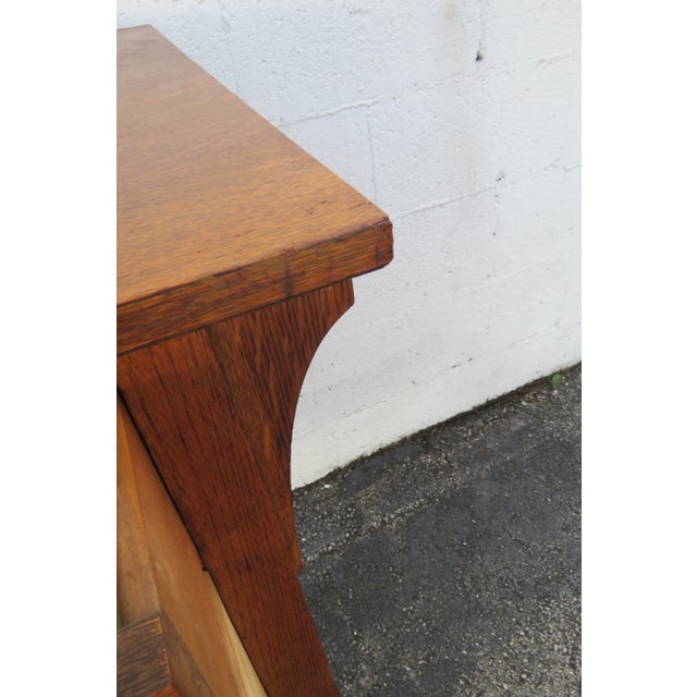 Mission Art and Craft Early 1900s Low Oak Dresser 6126 For Sale - Image 13 of 15