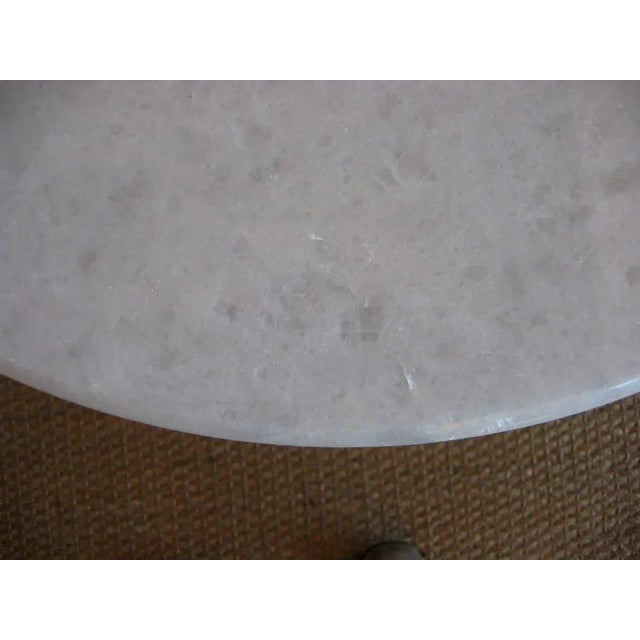 Vintage Italian Gold Leaf Gilded Iron and Marble Top End or Side Tables Pair of Restored For Sale - Image 10 of 11