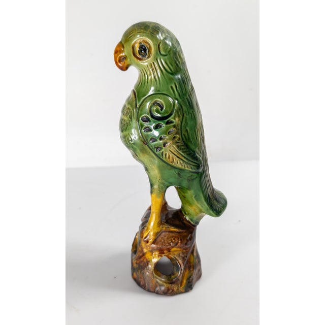 We are selling this nice decorative Chinese parrot figure. This figure is probably 20th century copying the earlier styles...