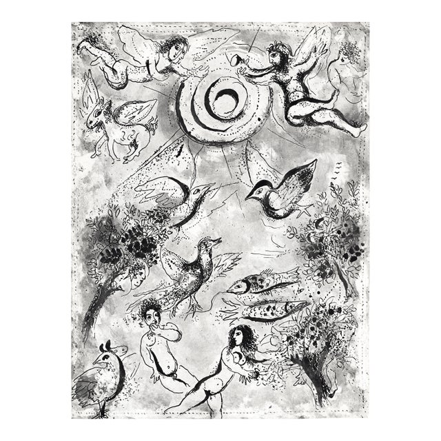 1960 Marc Chagall Héliogravure 2 "Creation" From Dessins Pour La Bible For Sale