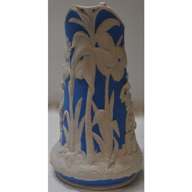Victorian Blue and White Parian Ware Pitcher, Circa 1850s For Sale - Image 3 of 10