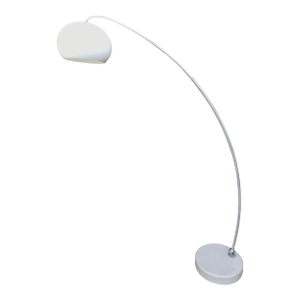 Vintage Mid Century Modern Adjustable Arc Floor Lamp With Marble Base, Made in Italy