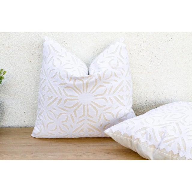 Textile Marble Scroll, Pair of Appliqué Pillow Covers For Sale - Image 7 of 10