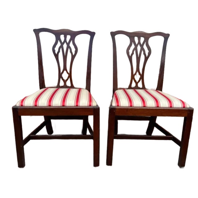 Pair of Antique English Chippendale Mahogany Side Chairs Circa 1775 18th Century For Sale - Image 12 of 12
