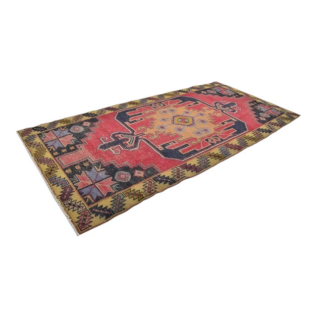 Vintage Handknotted Area Carpet For Sale