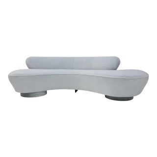 Vladimir Kagan Serpentine Cloud Sofa in Plush Mohair, Attributed For Sale
