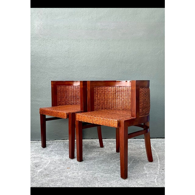 Vintage Ralph Lauren Mahogany Barrel Back Dining Chairs - Set of 2 For Sale - Image 11 of 12