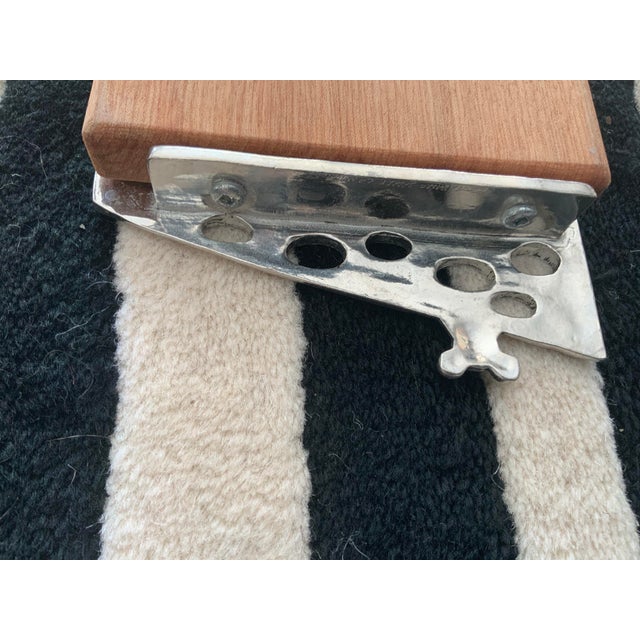 Wood 1990s Petite Wood and Pewter Cheese Board With Mouse & Cheese Knife- 2 Pieces For Sale - Image 7 of 13