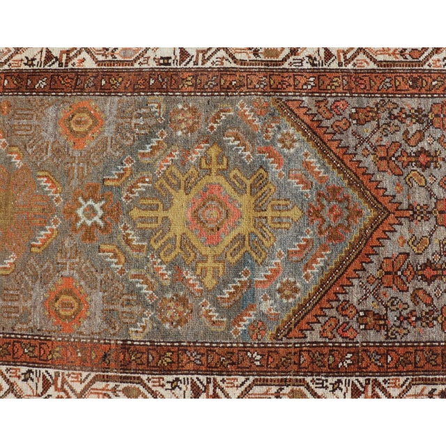 Antique Persian Hamadan Long Runner in Brown, Gray and Earth Tones 2'6 X 16'3 For Sale - Image 12 of 14