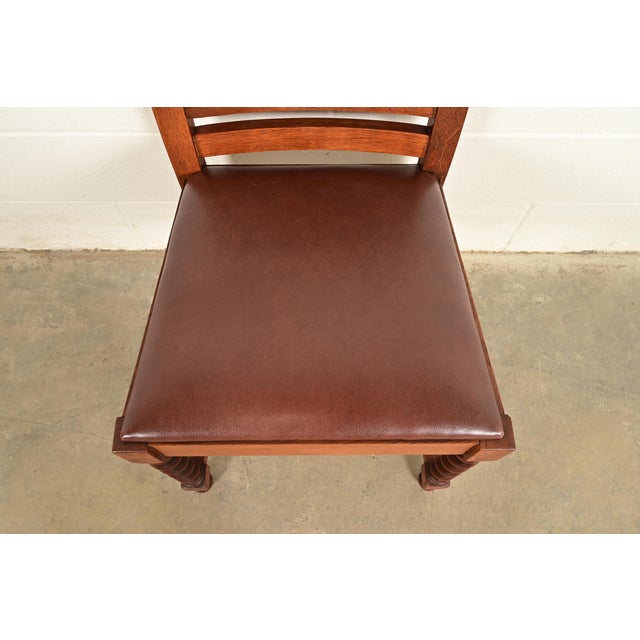 Wood Stickley Brothers Antique Mission Oak and Cane Arts & Crafts Side Chairs or Dining Chairs, Pair For Sale - Image 7 of 14