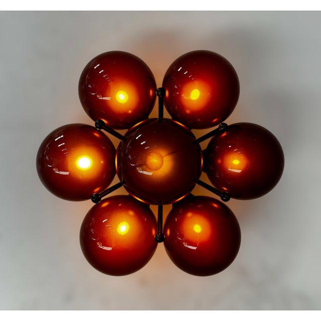 Sakura Bronzed Frosted Amethyst Globe Flush Mount by Fabio LTD For Sale - Image 6 of 8