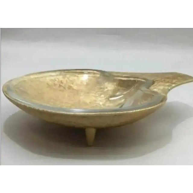 1950s 1950s Hollywood Regency 14 Kt. Gold Plated Florentine Footed Metal Salt Cellars - Set of 4 For Sale - Image 5 of 6