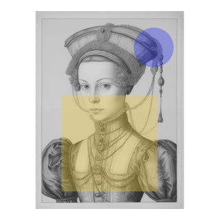 24' by 32' Original Print After a Vintage 'Portrait of a Woman' Drawing in Romantic Style With Contemporary Accents, Unframed For Sale
